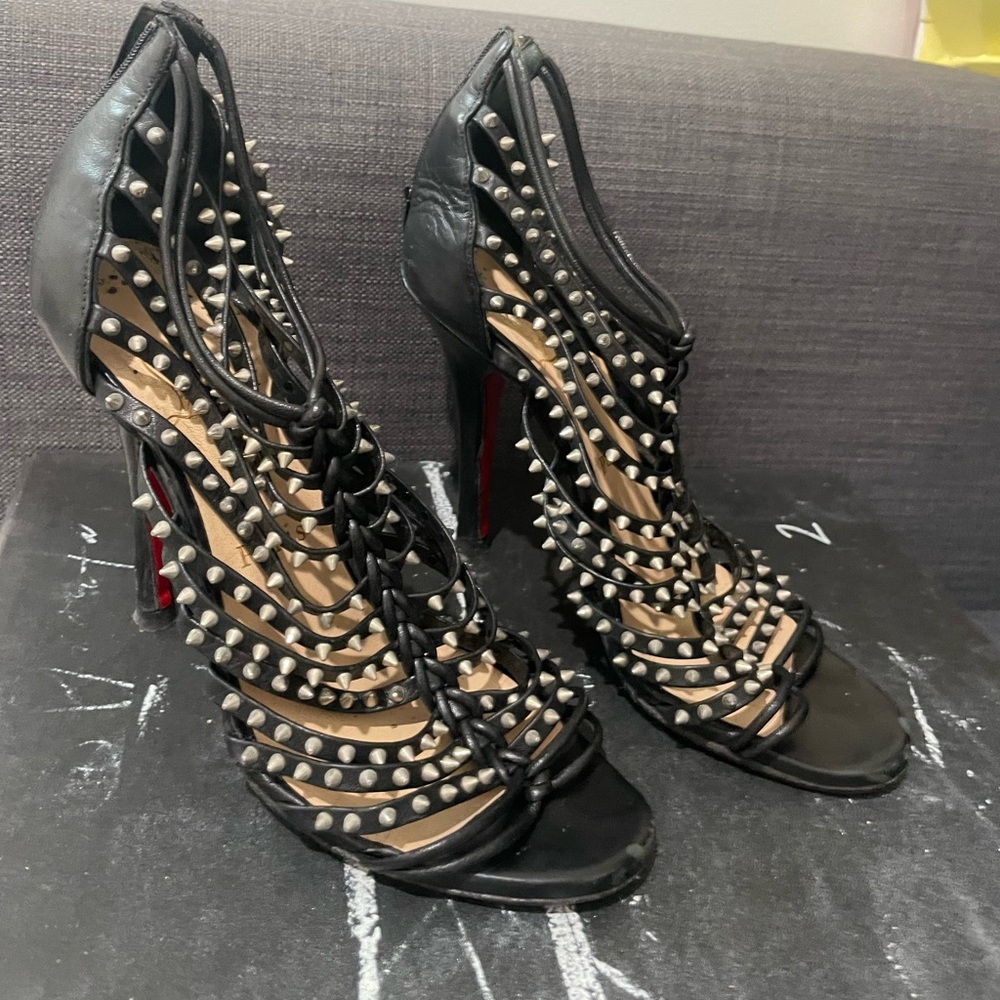 Studded louboutin sandal heels size 36